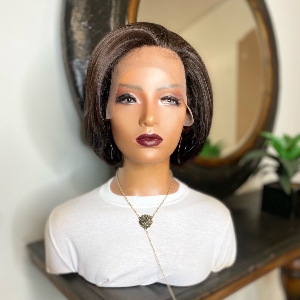 11. JEAN| SHORT NATURAL BROWN BOB LACE FRONT WIG